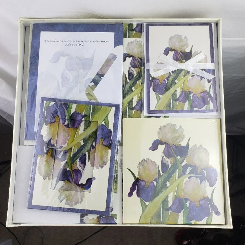Family Choice Keepsake Box Stationery Gift Set Iris NWT